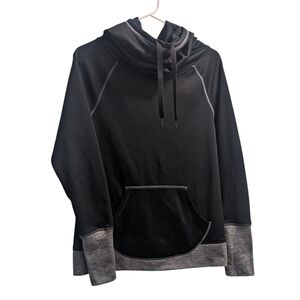 Champion Duo Dry Black Cowl Neck Hoodie With Thumbholes S
